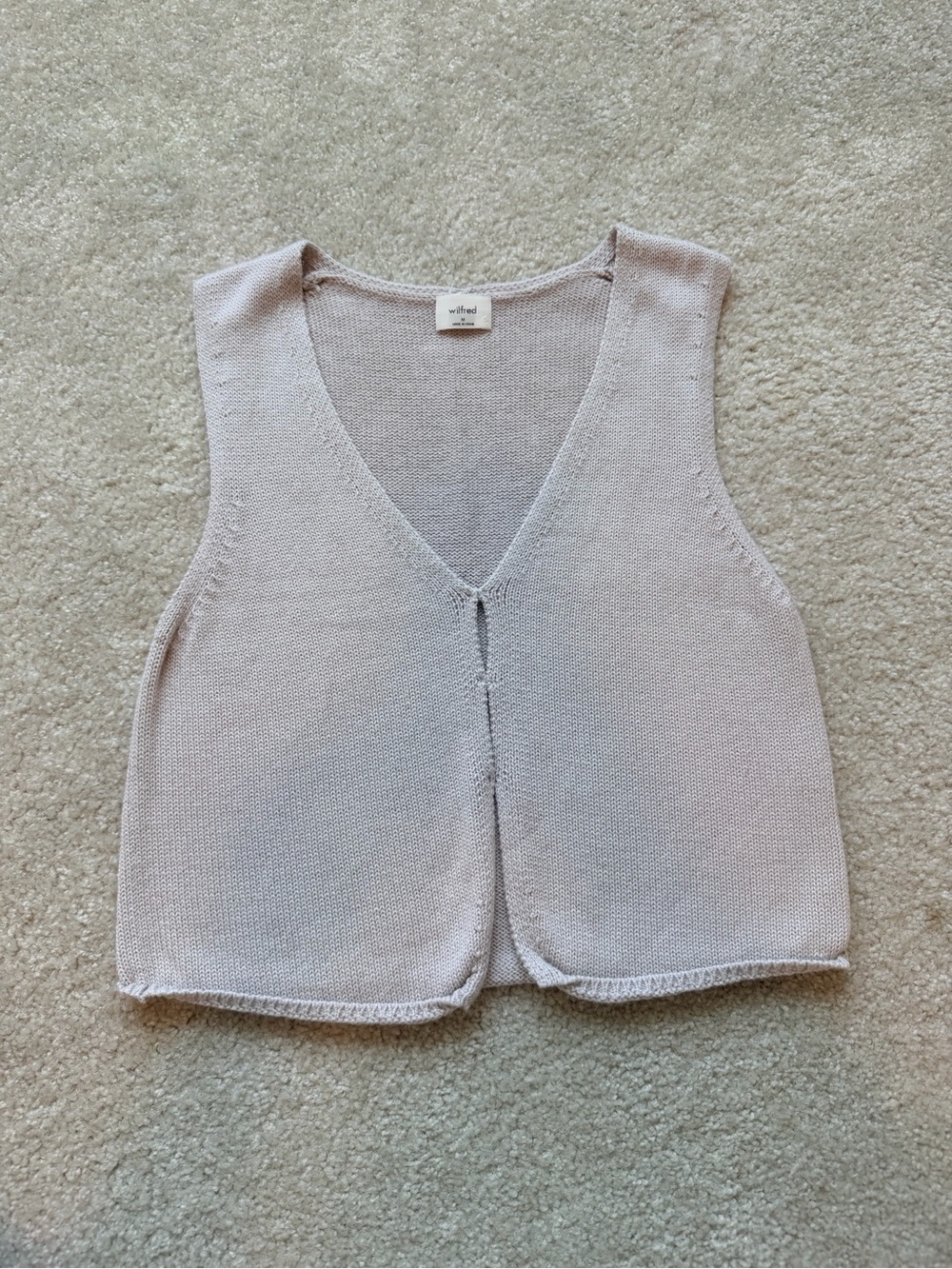 Aritzia Wilfred Cotton Charm Basque Sweater Vest Heather Ecru M Wool Cotton - Picture 3 of 12